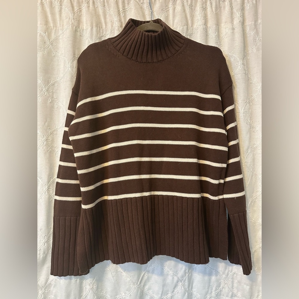 Brown Funnel Neck Sweater
